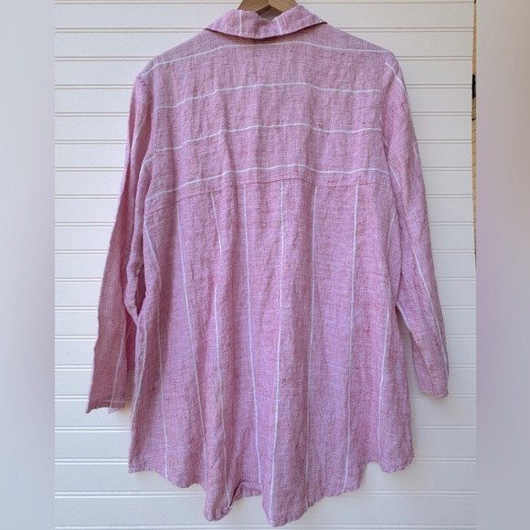 Habitat Linen Pink button down women’s top Size‎ Medium - Picture 5 of 5